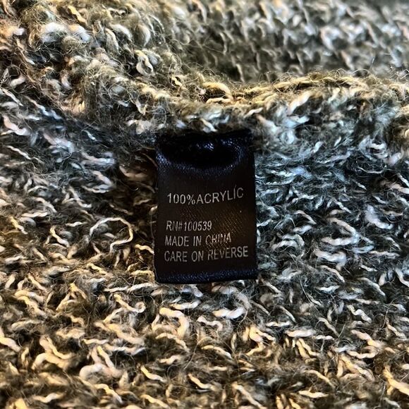 ANGELENO thick green knit cardigan sweater drop shoulder sleeveless size large - Picture 9 of 10